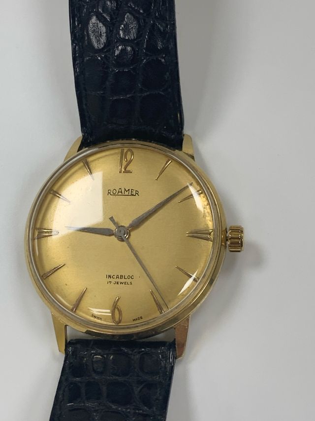 Roamer 414 - Reloj dorado vintage