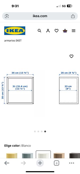 Estante IKEA EKET blanco 35x35x35cm  solo 1 +riel