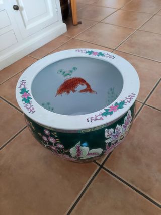 Maceta porcelana chinoiserie