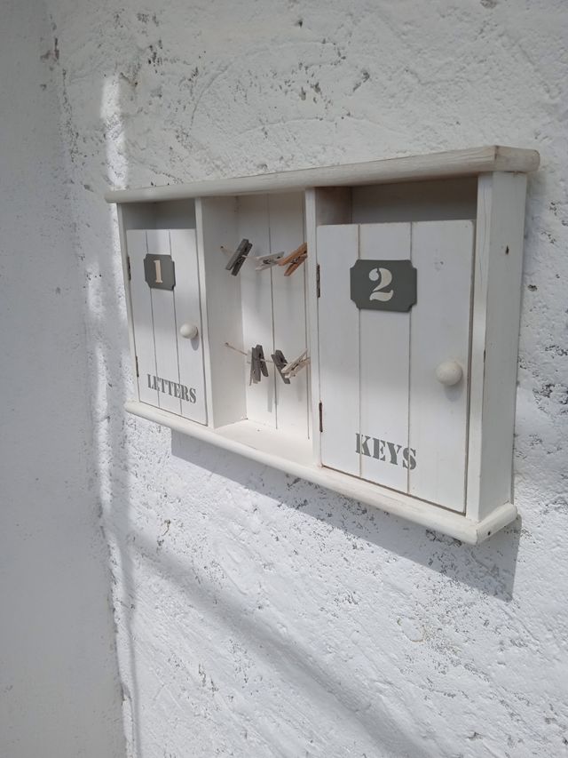 Porta chiavi shabby chic bianco