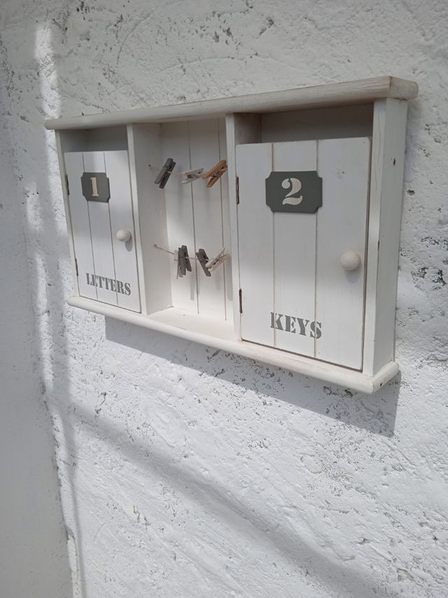 Porta chiavi shabby chic bianco