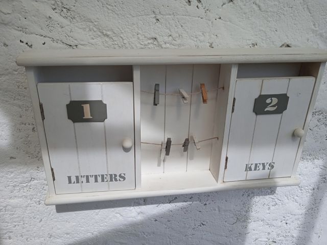 Porta chiavi shabby chic bianco