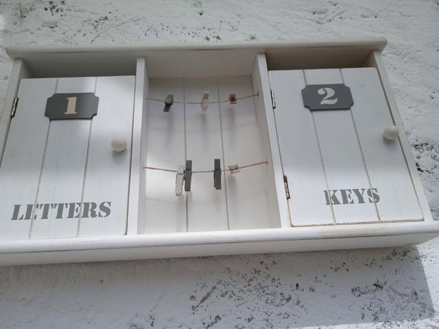 Porta chiavi shabby chic bianco