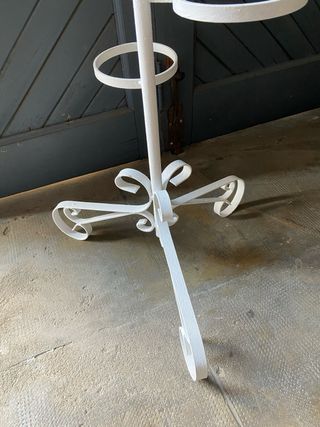 Macetero hierro forjado blanco