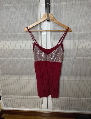 Blusa roja lentejuelas verano