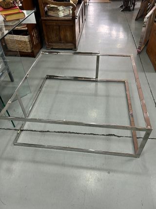 Preciosa mesa de centro acero cristal diseño único