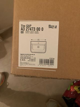 Lavabo Roca The Gap 65cm Blanco Grifo no incluido