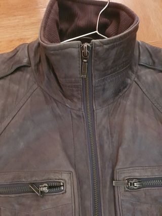 Cazadora piel marrón