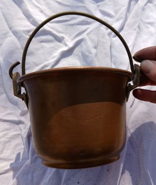 Vasetto rame manico unico