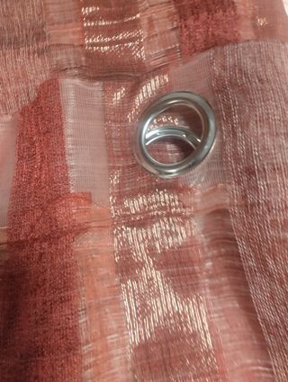 Cortinas marrón dorado - 2 hojas tonos rosados