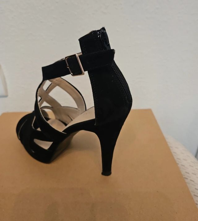 Sandalias tacón negras