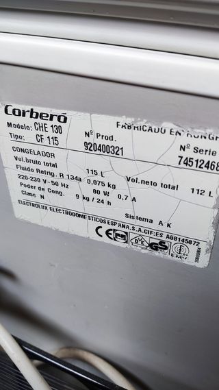 Congelador de arcón Corberó