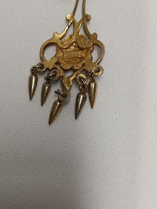 Pendientes Antiguos Artesanales,sello Fabricante 