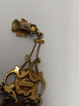 Pendientes Antiguos Artesanales,sello Fabricante 