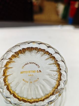 Vaso vetro soffiato oro - vintage