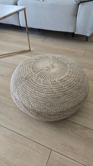 Puff ratán beige - sillón