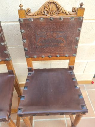Sillas Castellanas madera-piel
