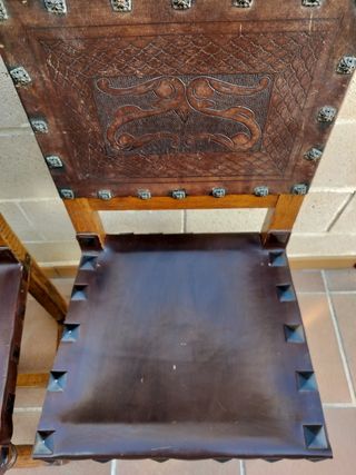 Sillas Castellanas madera-piel