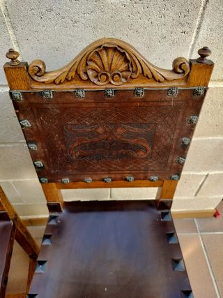 Sillas Castellanas madera-piel