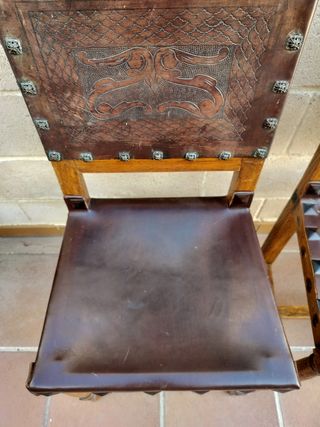 Sillas Castellanas madera-piel