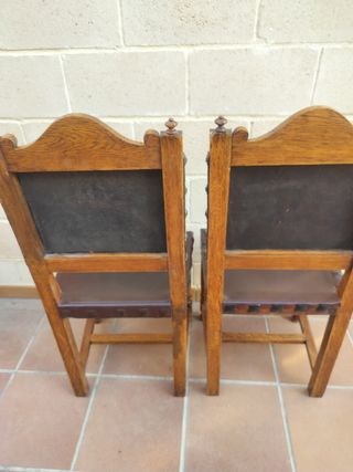 Sillas Castellanas madera-piel