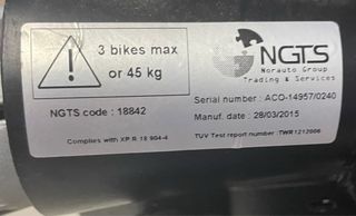 Portabicicletas Norauto 3 bicis