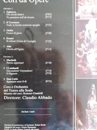 Vinile Verdi Coro Scala - Abbado