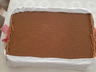 Cesta mimbre forrada rosa