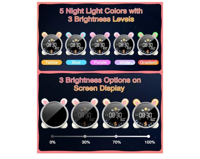 Reloj despertador infantil conejo