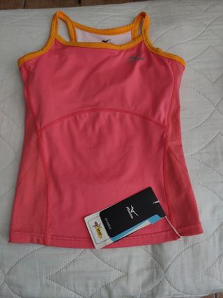 Camiseta deportiva Mizuno rosa-naranja