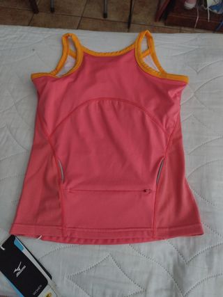Camiseta deportiva Mizuno rosa-naranja