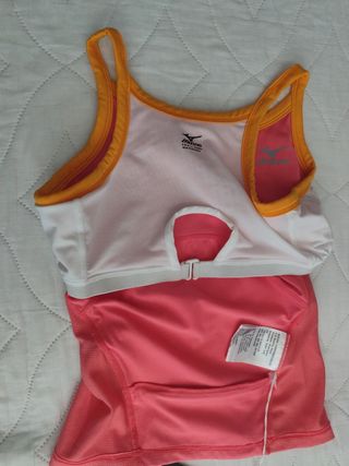Camiseta deportiva Mizuno rosa-naranja