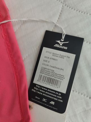 Camiseta deportiva Mizuno rosa-naranja