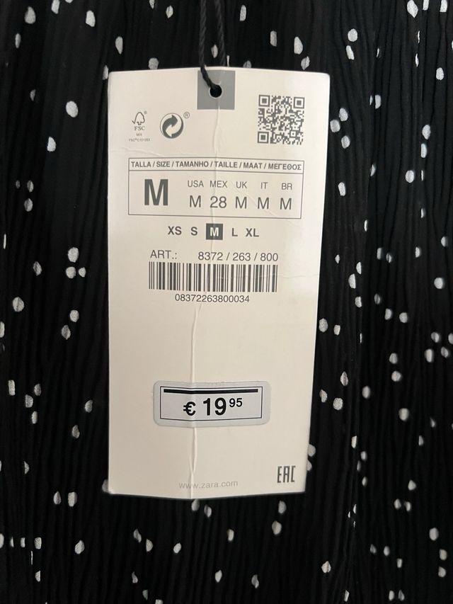 Falda Zara negra - Talla M