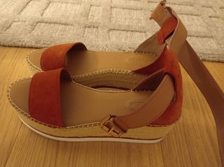Sandalias Chloe esparto rojas - NUEVAS