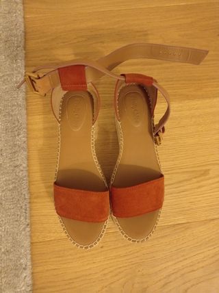 Sandalias Chloe esparto rojas - NUEVAS