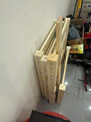 Cama litera blanca de madera