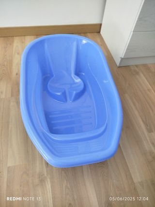 Bañera bebé asiento azul