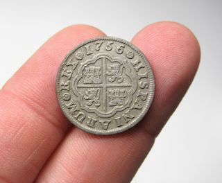 Espectacular 1 Real Plata Fernando VI 1756 Madrid