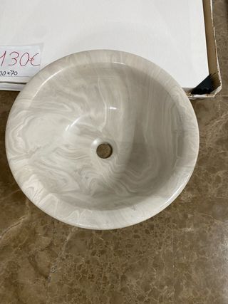 Lavabo beige/blanco