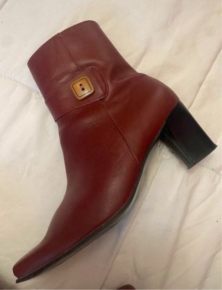 Botines rojos de tacón - Piel