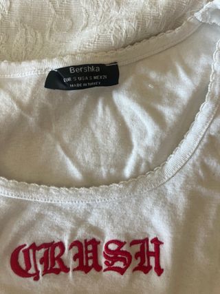 Top Bershka blanco - crop