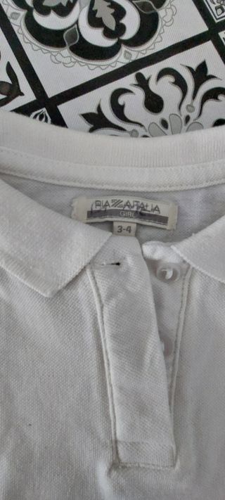 Maglietta polo bimba bianca