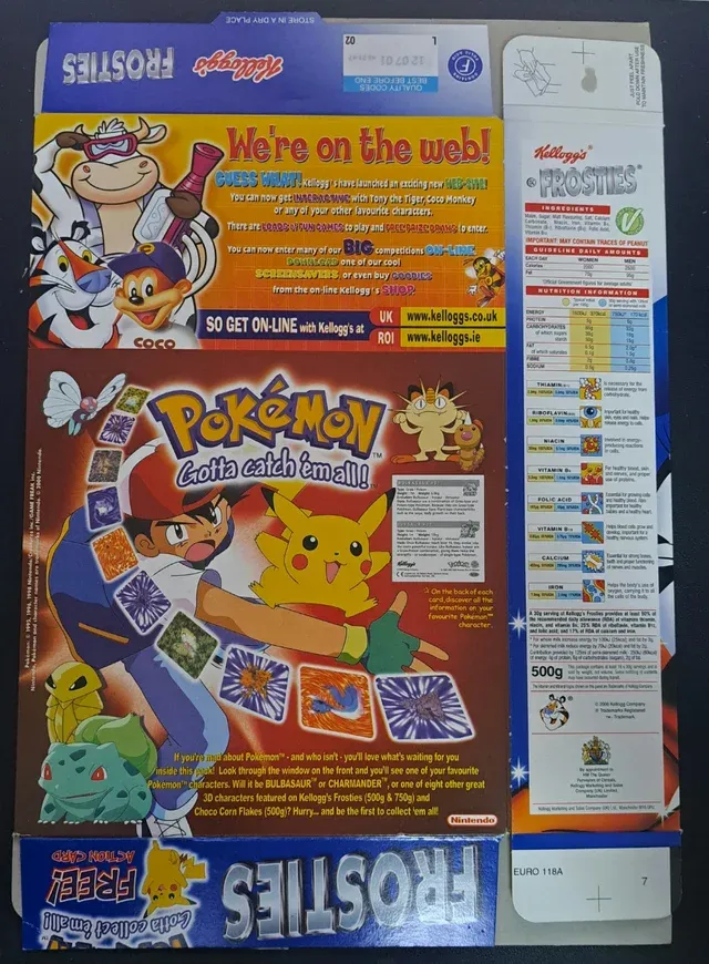Caja Kelloggs Frosties Pokemon promocional