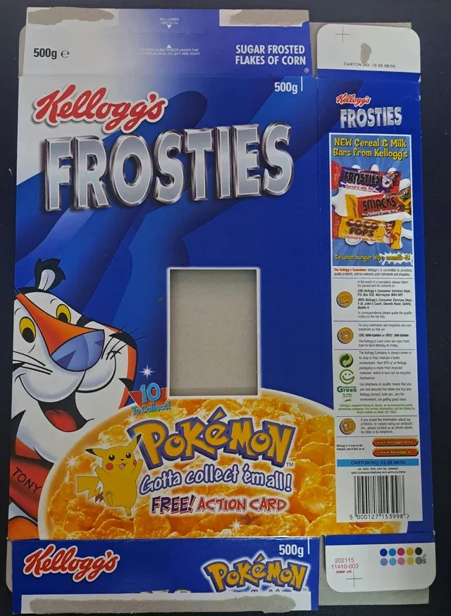 Caja Kelloggs Frosties Pokemon promocional