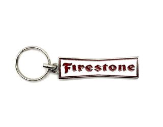 Llavero Esmaltado Logotipo Firestone Blanco - Rojo