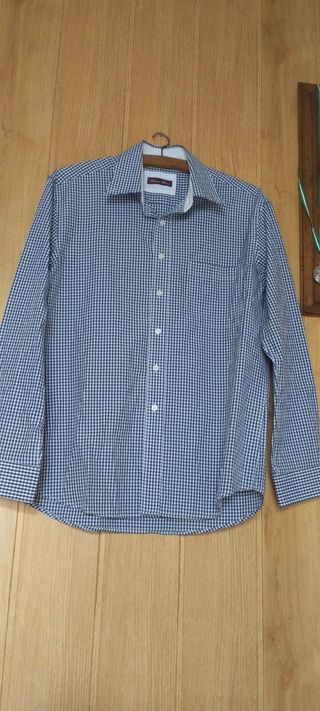 Camisa cuadros azul y blanco