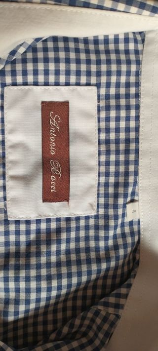 Camisa cuadros azul y blanco