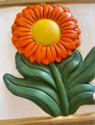 3 Decorazioni Parete Ceramica Arancio Giallo