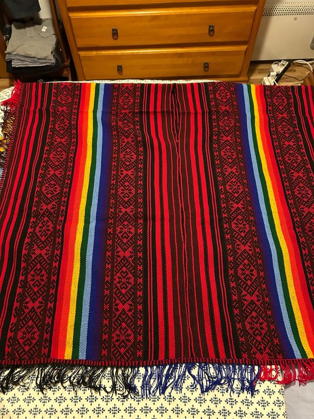 Poncho tejido multicolor